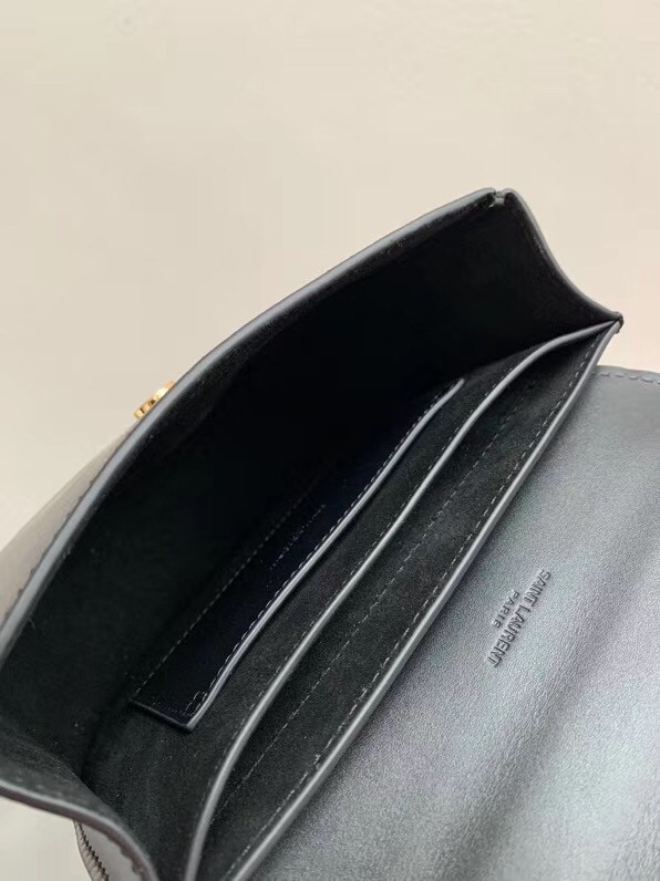 Sa**t Lau*nt small kaia satchel bag in black calfskin