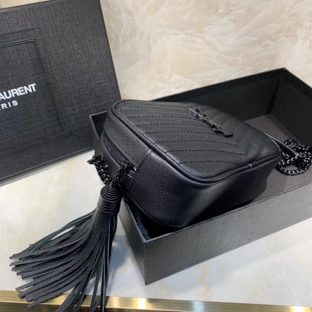 Sa**t Lau*nt lou mini all black bag