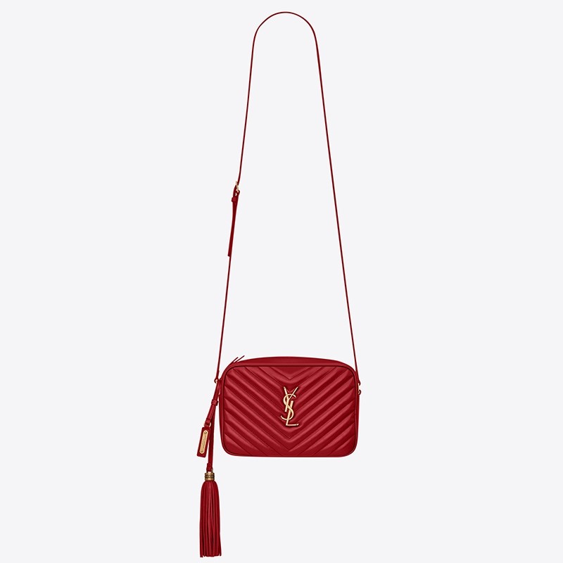 Sa**t Lau*nt lou camera bag in red leather