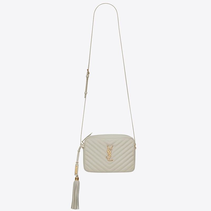 Sa**t Lau*nt lou camera bag in white leather