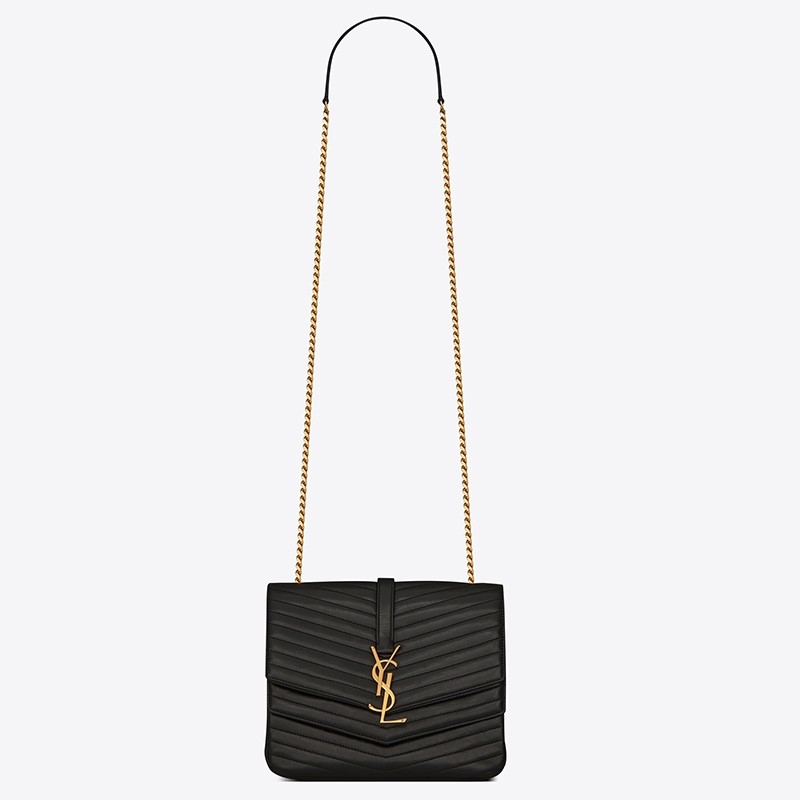 Sa**t Lau*nt medium sulpice bag in black matelasse leather