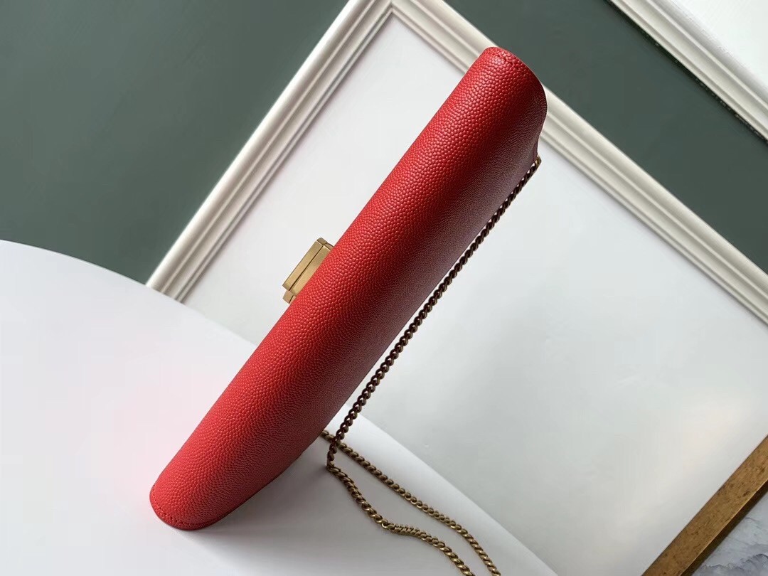 Sa**t Lau*nt woc cassandra chain wallet in red leather