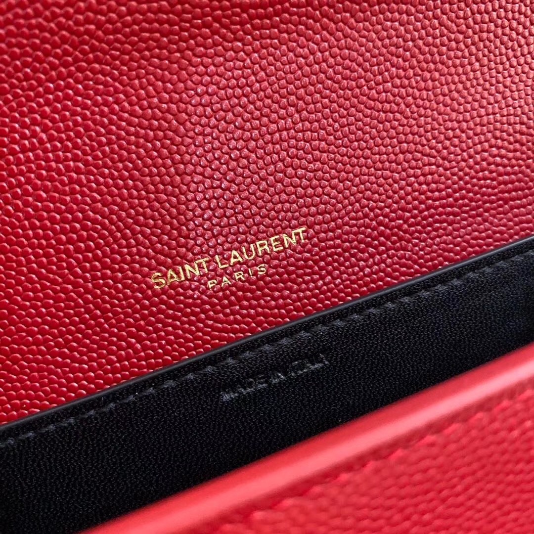 Sa**t Lau*nt woc uptown chain wallet in red leather