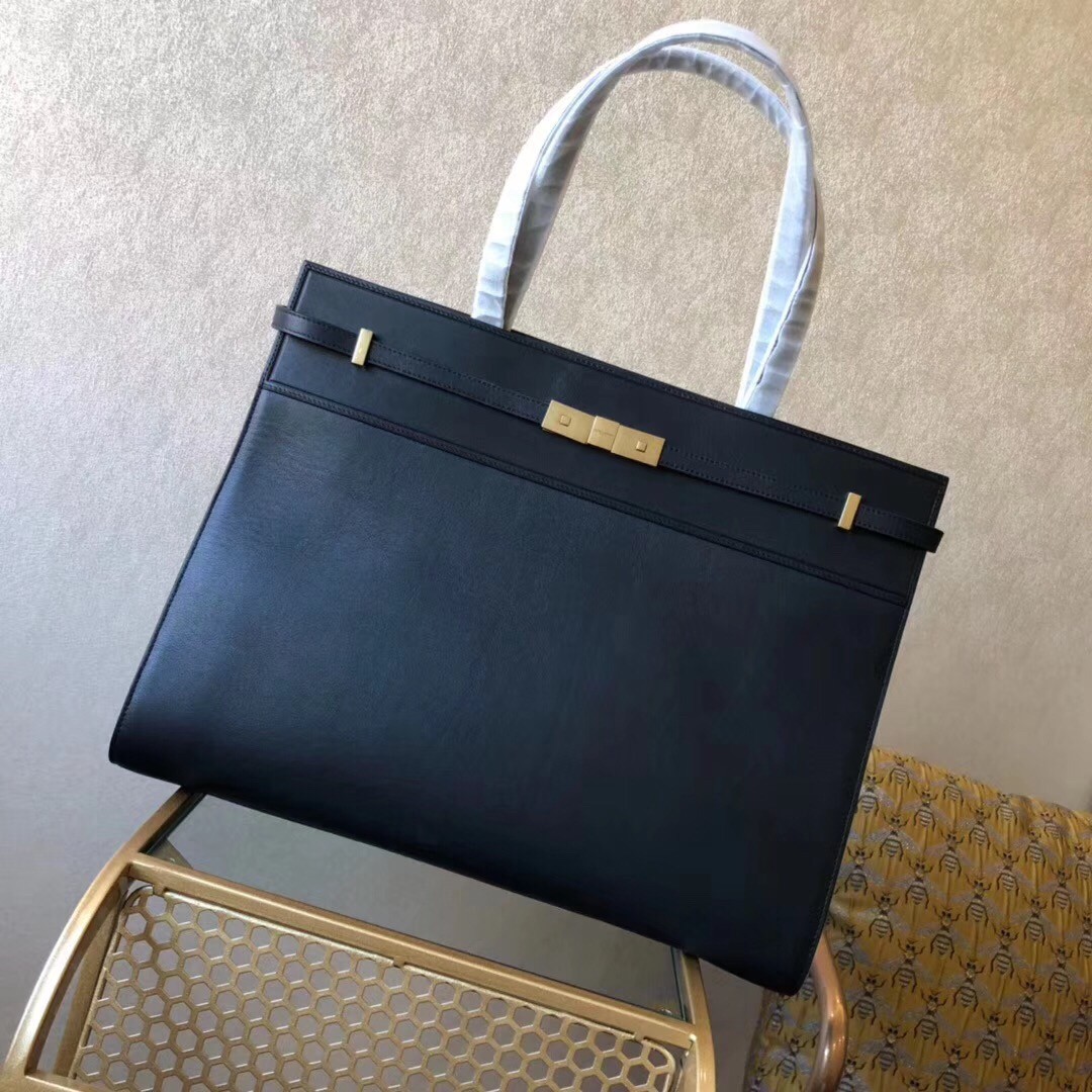 Sa**t Lau*nt black medium manhattan shopping bag