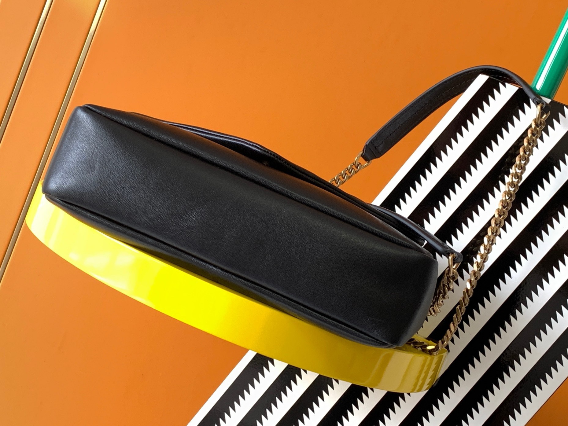 Sa**t Lau*nt calypso shoulder bag in black lambskin