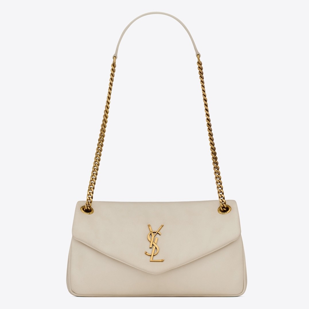 Sa**t Lau*nt calypso shoulder bag in white lambskin