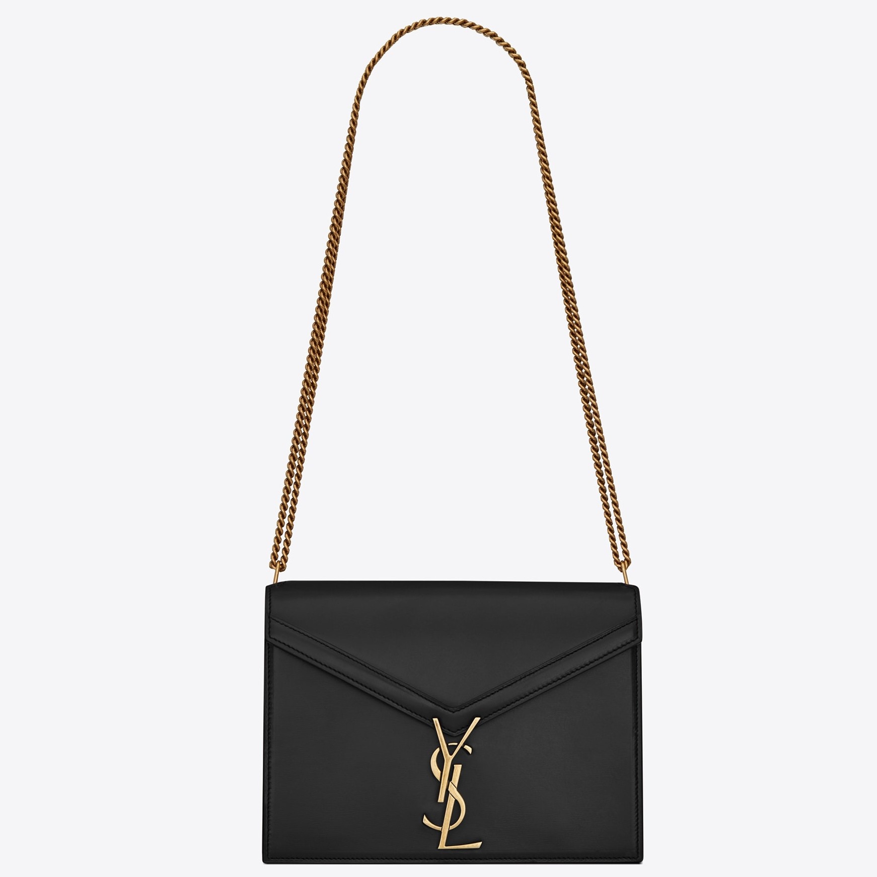 Sa**t Lau*nt black cassandra monogram clasp bag