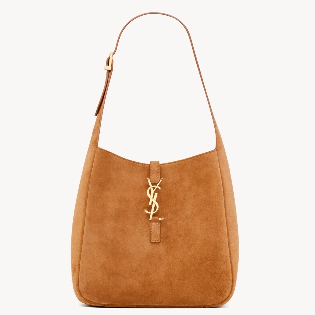 Sa**t Lau*nt le 5 À 7 s*pple small hobo bag in brown suede leather