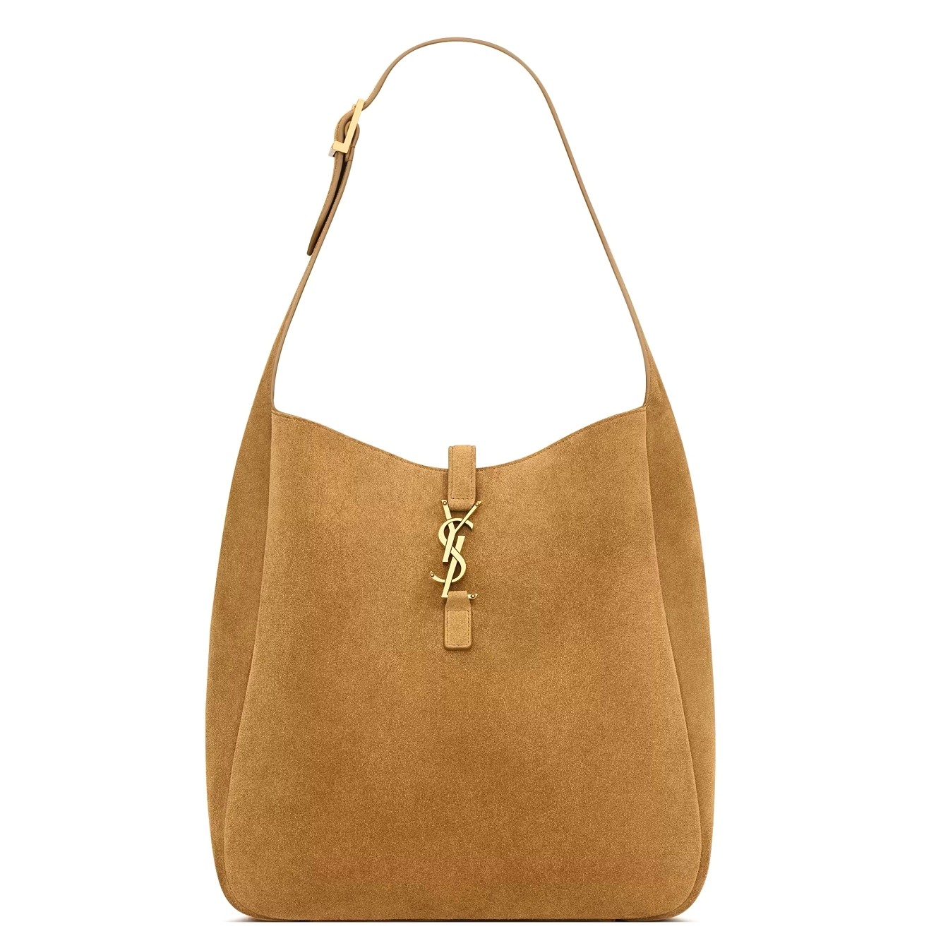 Sa**t Lau*nt le 5 À 7 s*pple large hobo bag in brown suede leather