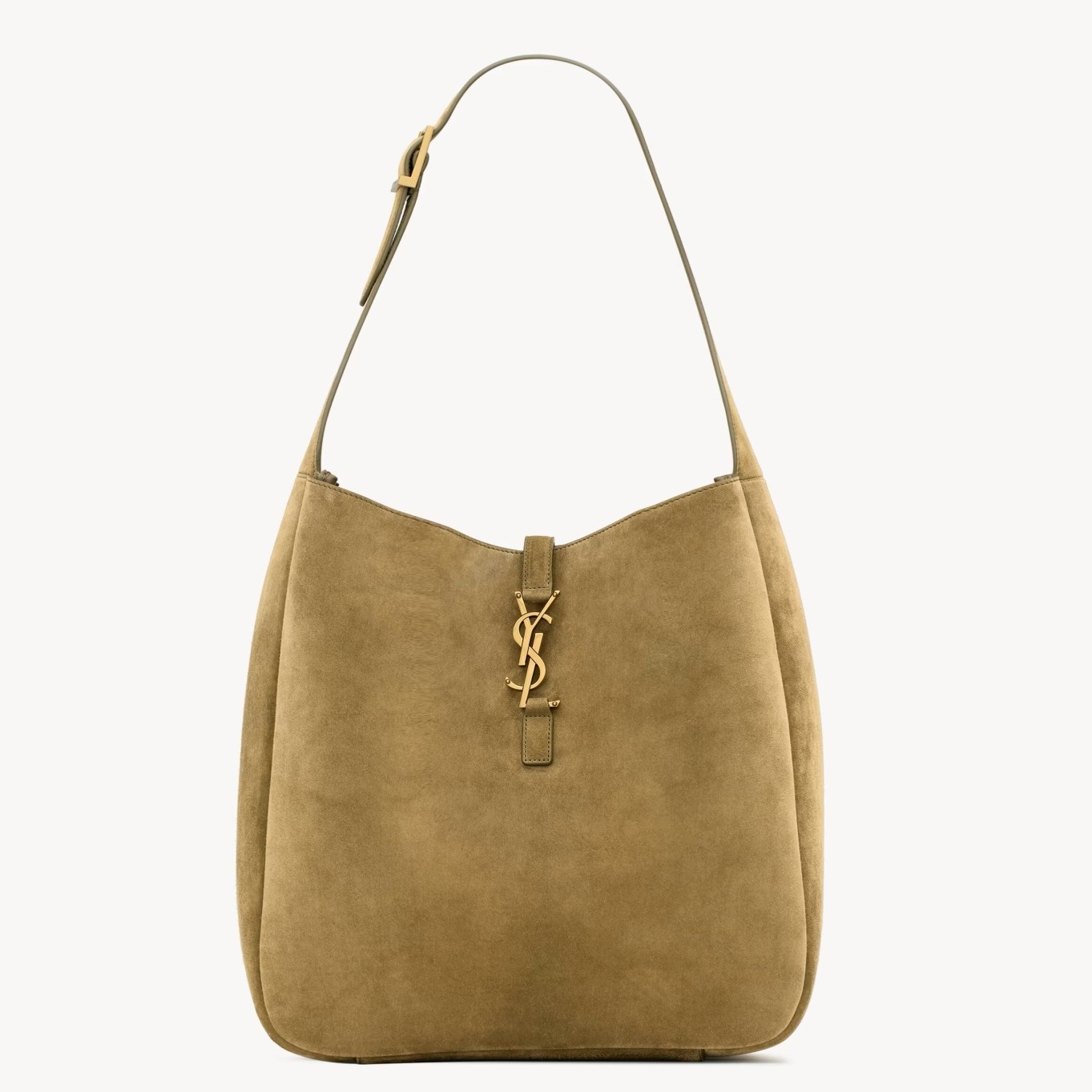 Sa**t Lau*nt le 5 À 7 s*pple large hobo bag in green suede leather