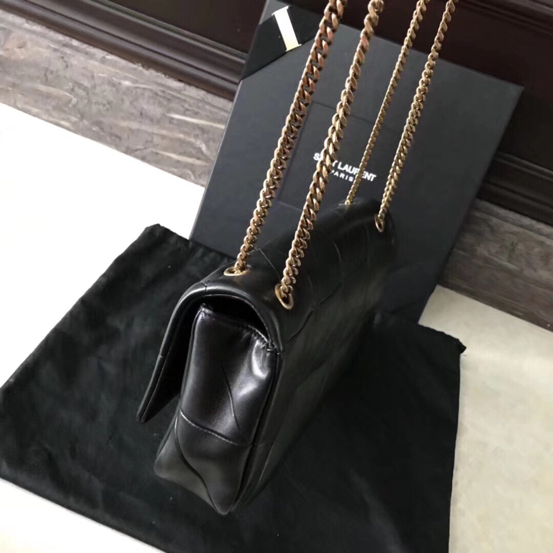 Sa**t Lau*nt medium jamie patchwork leather black bag