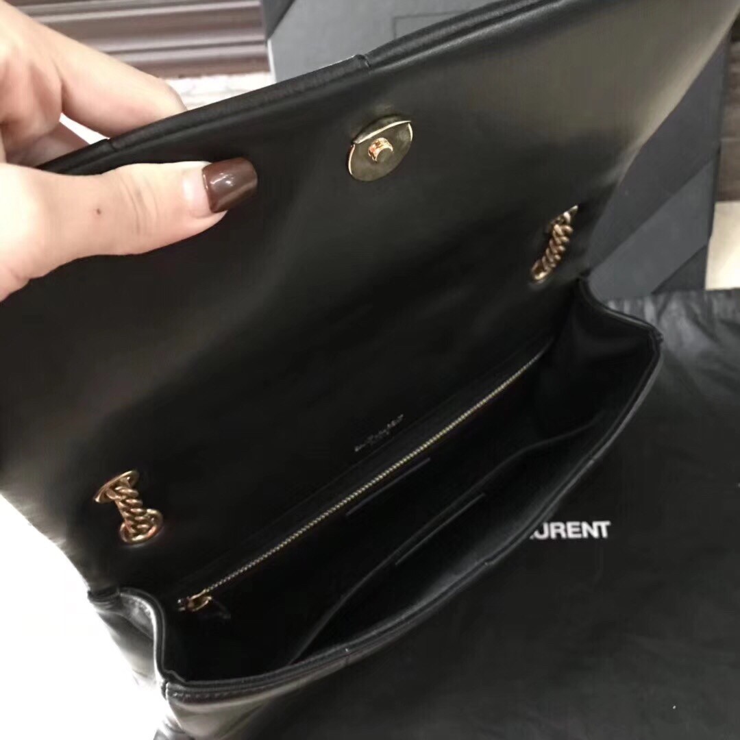 Sa**t Lau*nt medium jamie patchwork leather black bag