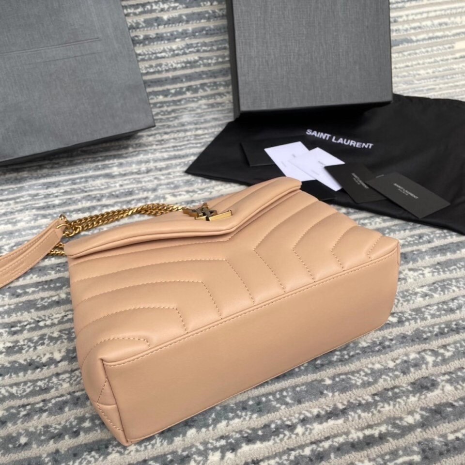 Sa**t Lau*nt loulou small bag in dark beige leather