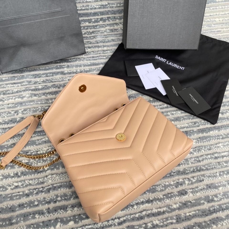 Sa**t Lau*nt loulou small bag in dark beige leather
