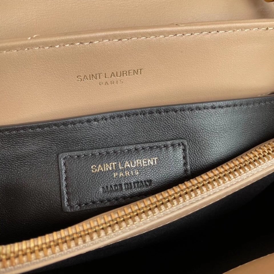 Sa**t Lau*nt loulou small bag in dark beige leather