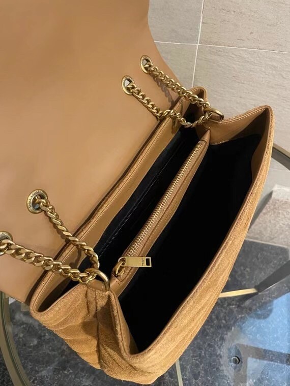Sa**t Lau*nt loulou medium bag in brown suede leather