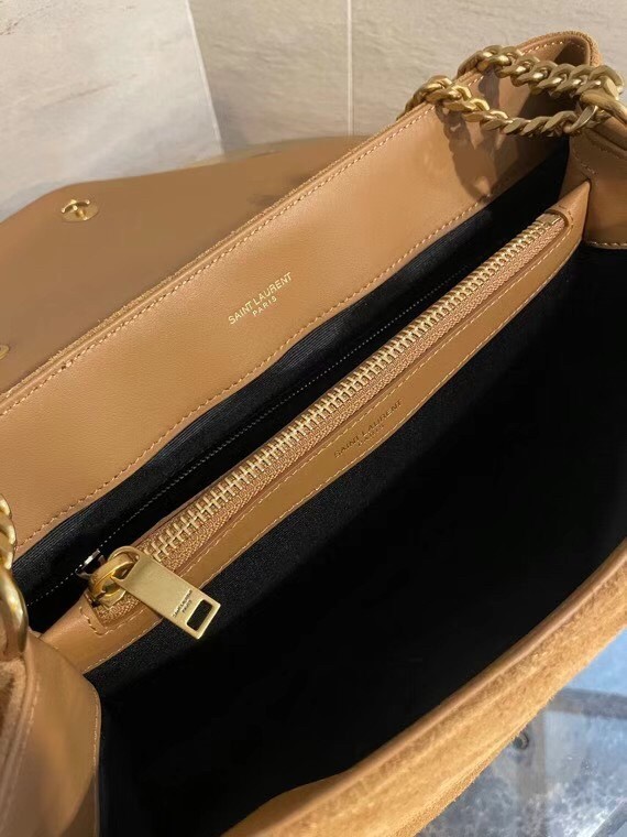 Sa**t Lau*nt loulou medium bag in brown suede leather