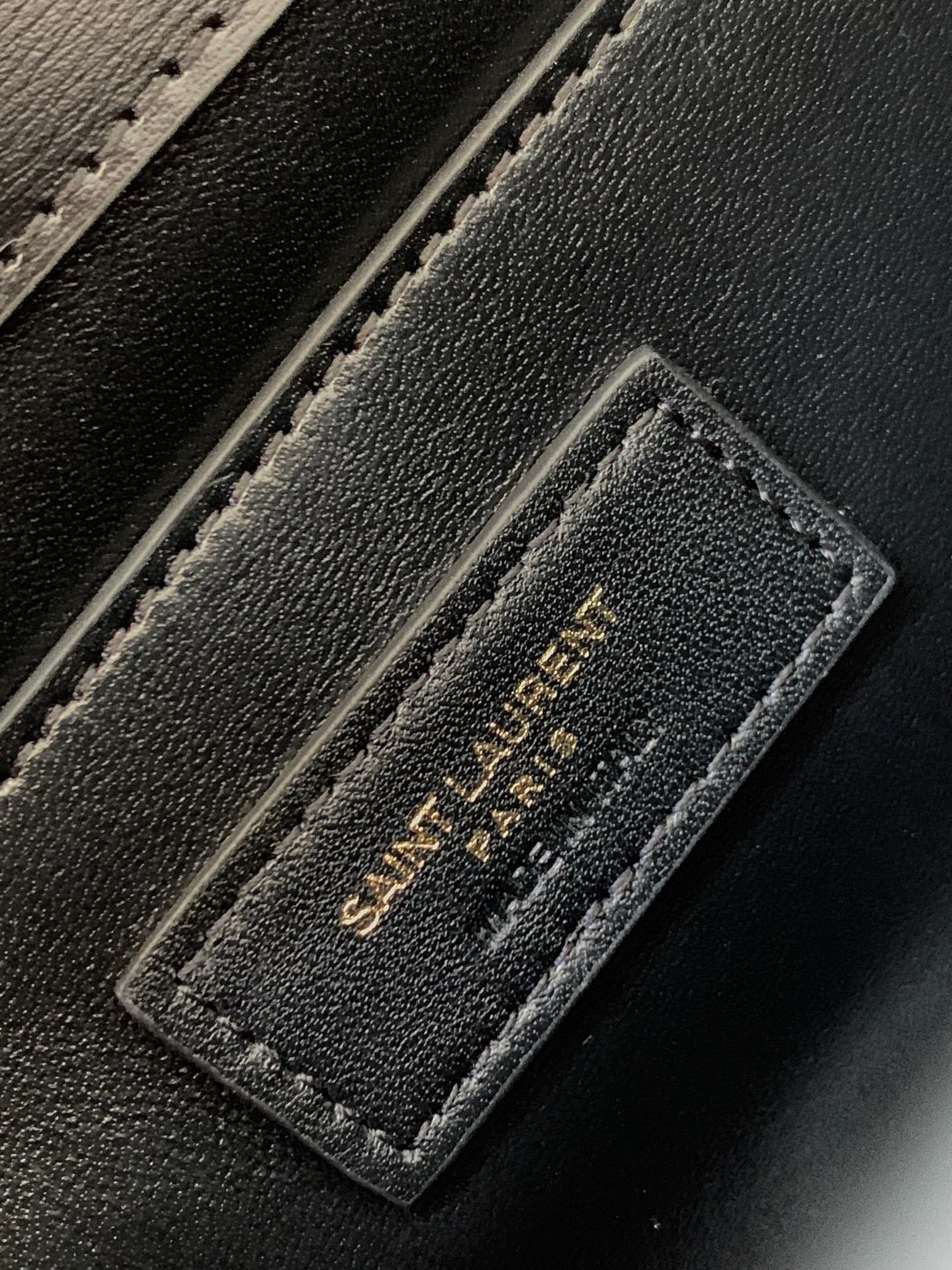 Sa**t Lau*nt manhattan small shoulder bag in black calfskin