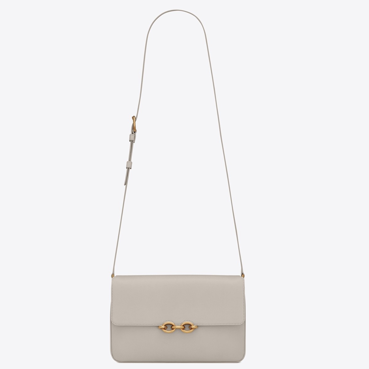 Sa**t Lau*nt le maillon bag in white calfskin