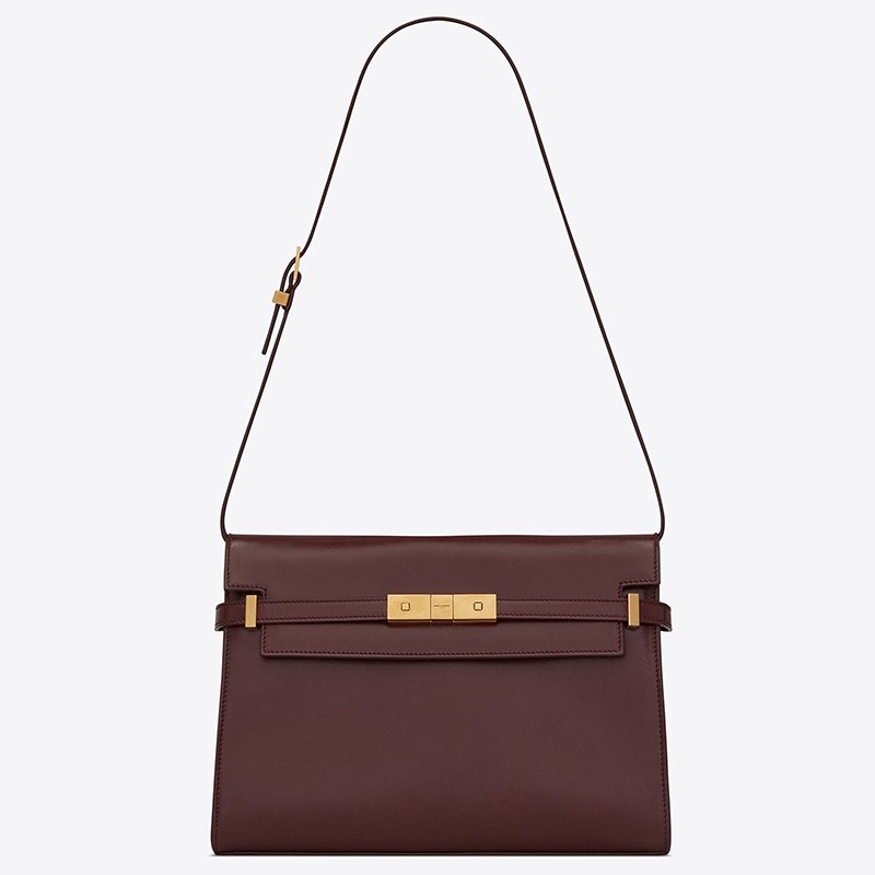Sa**t Lau*nt manhattan baguette bag in bordeaux calfskin