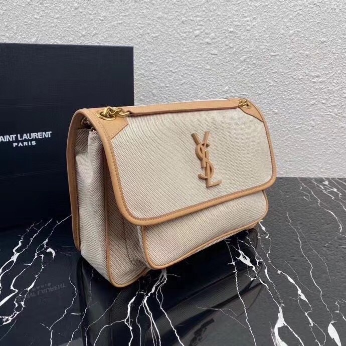 Sa**t Lau*nt medium niki bag in cotton canvas