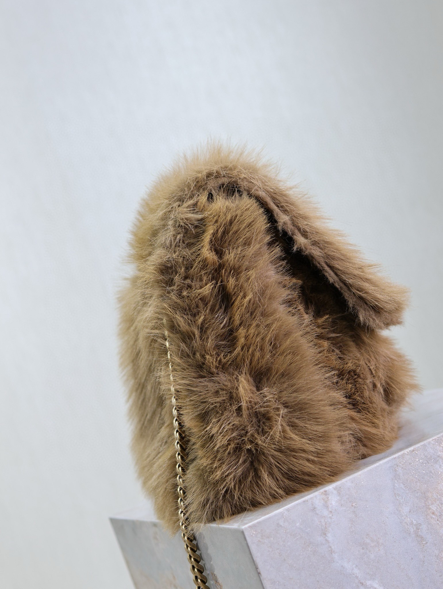 Sa**t Lau*nt niki large shoulder bag in brown shearling