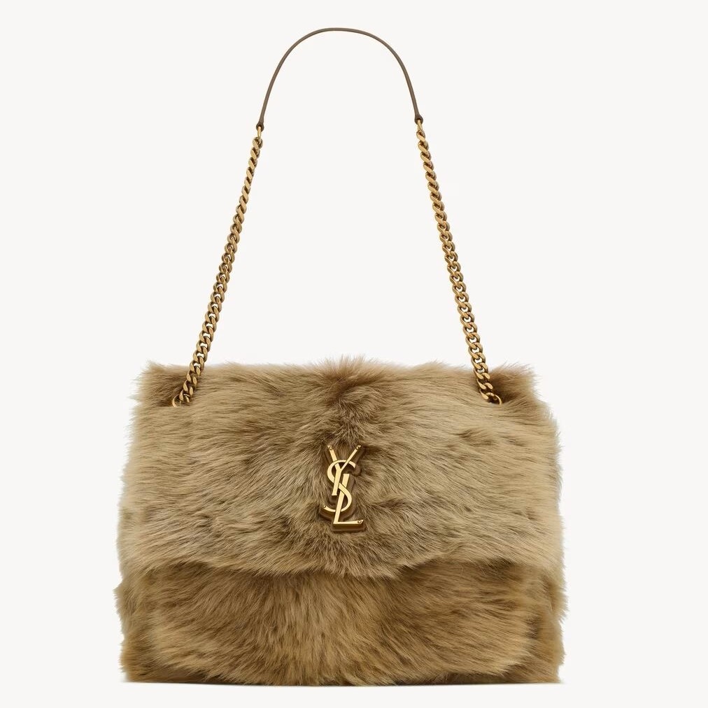 Sa**t Lau*nt niki large shoulder bag in brown shearling