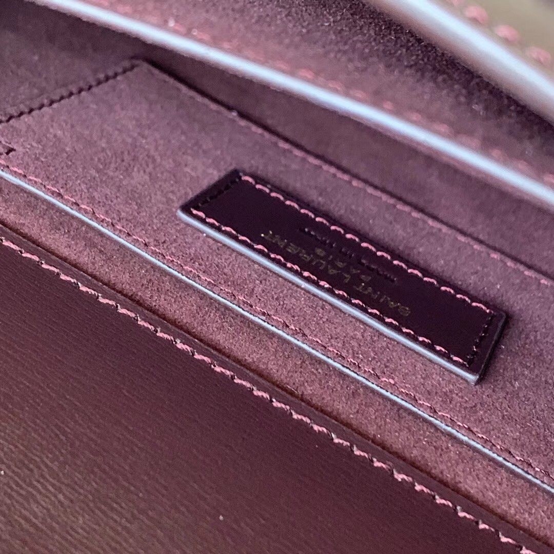 Sa**t Lau*nt sunset medium bag in bordeaxu calfskin