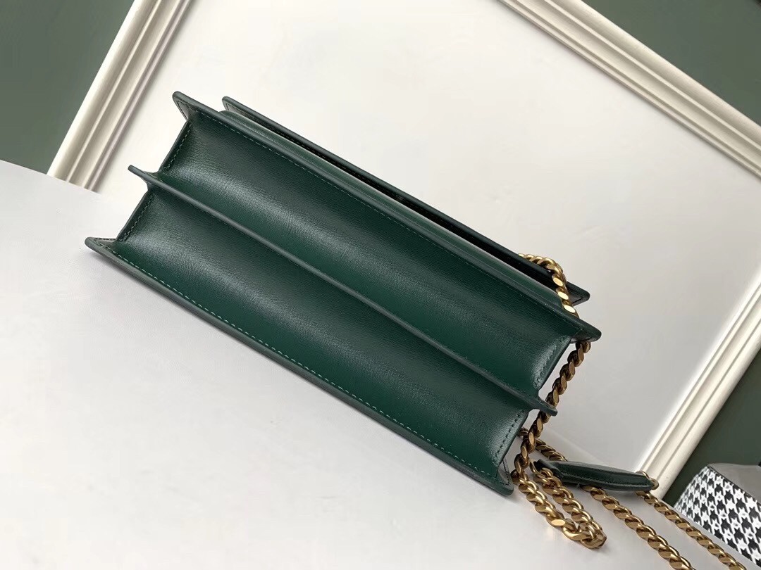 Sa**t Lau*nt sunset medium bag in green calfskin