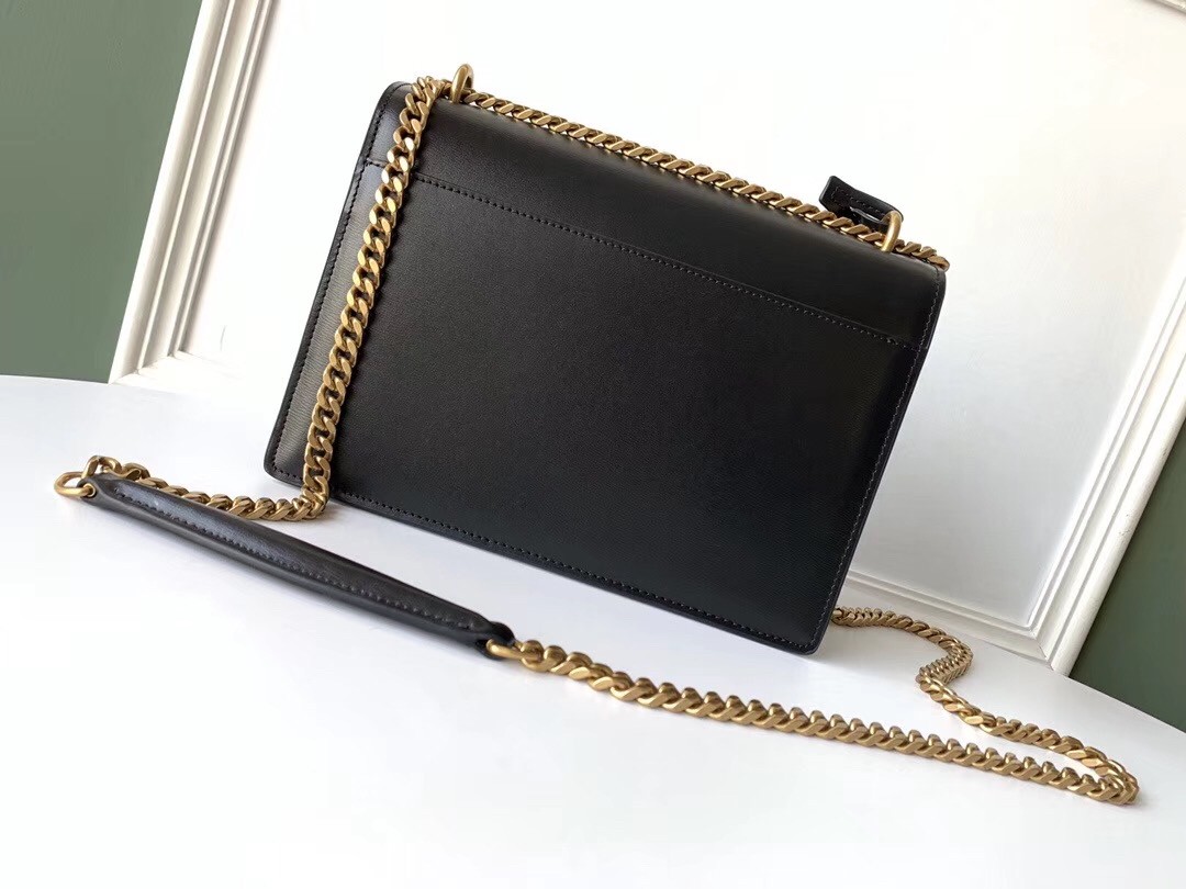 Sa**t Lau*nt sunset medium bag in black calfskin