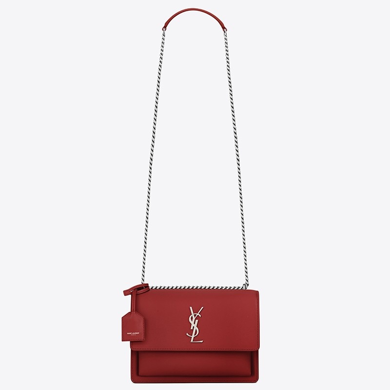 Sa**t Lau*nt sunset medium bag in red calfskin