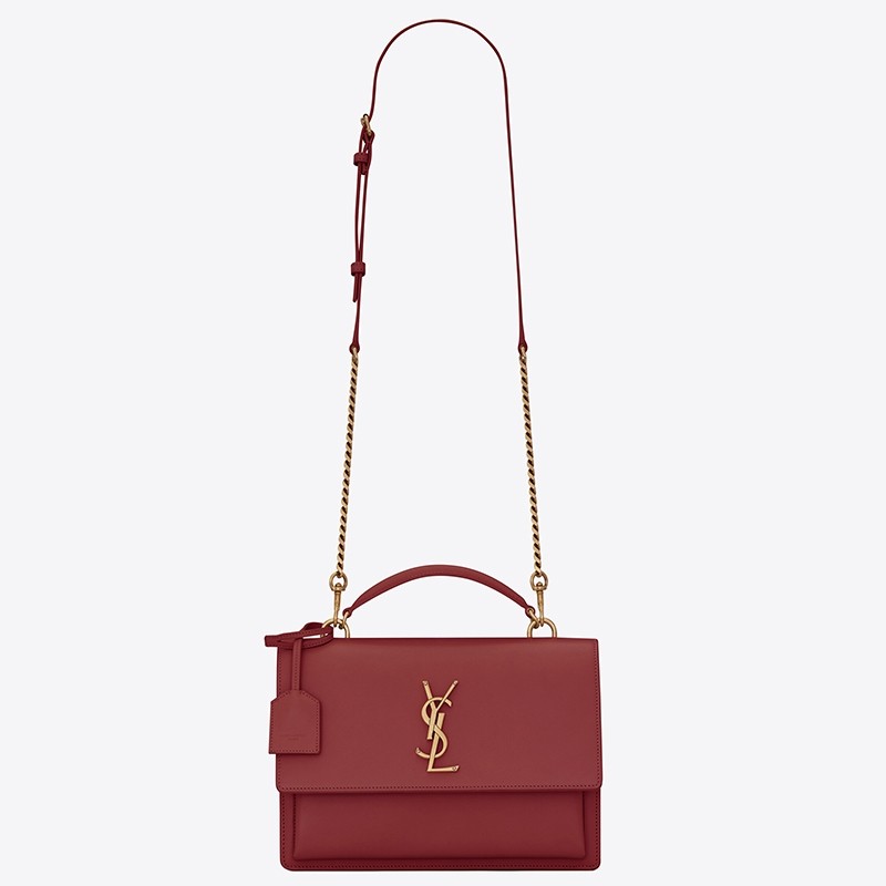 Sa**t Lau*nt new medium sunset bag in black calfskin