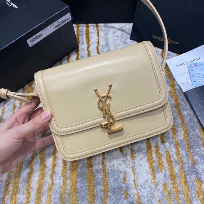 Sa**t Lau*nt solferino small bag in beige calfskin