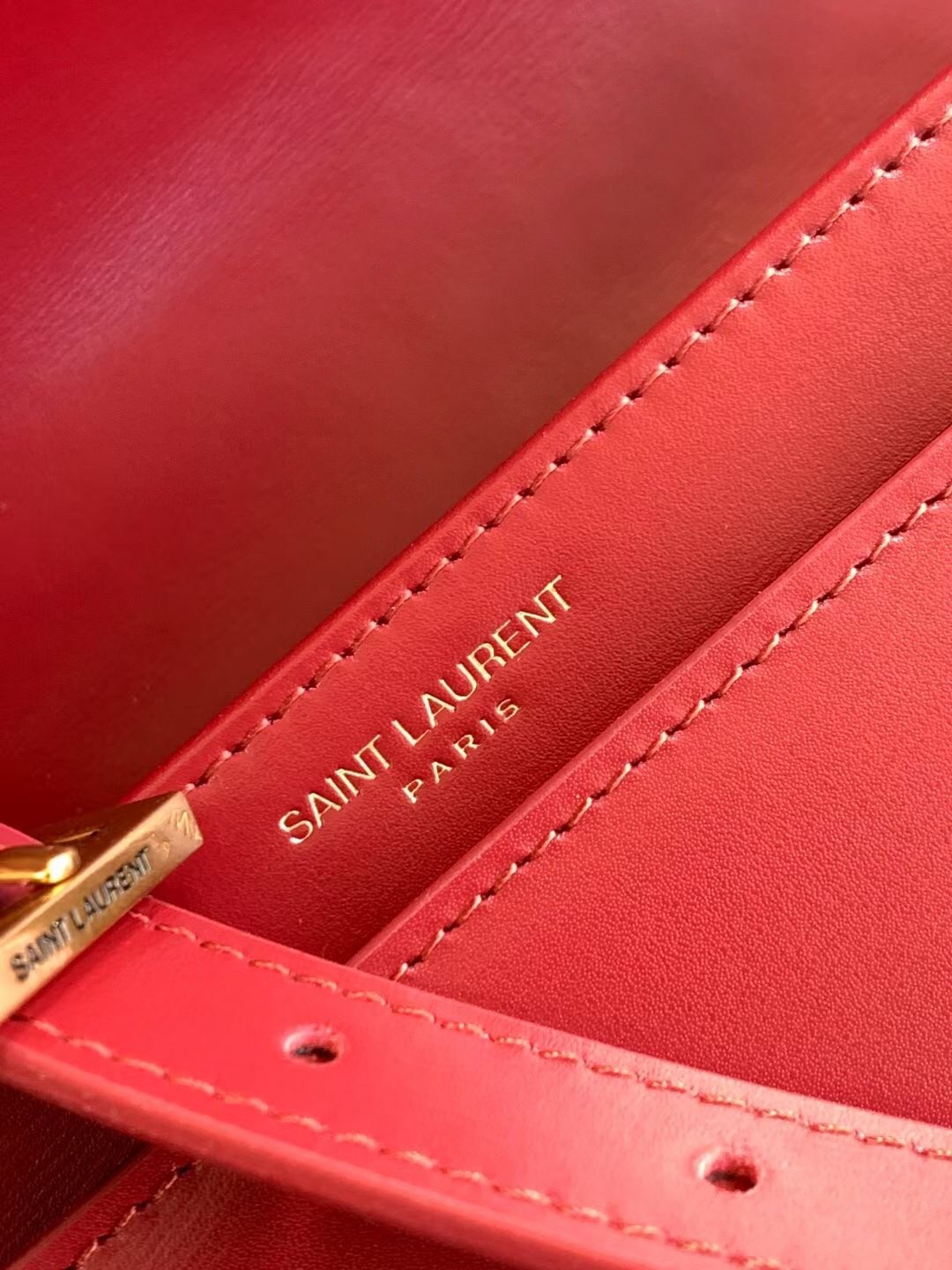 Sa**t Lau*nt solferino small bag in red calfskin