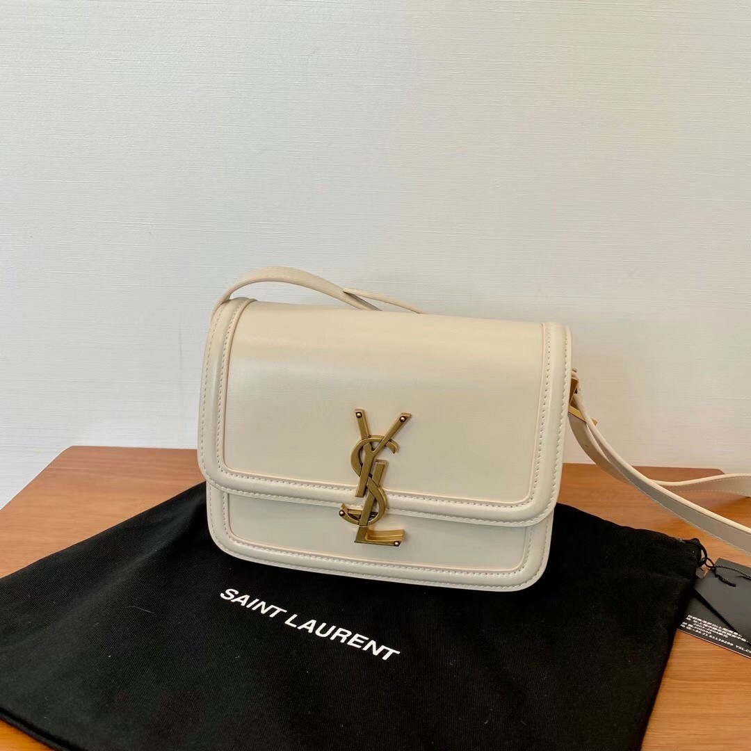 Sa**t Lau*nt solferino small bag in white calfskin