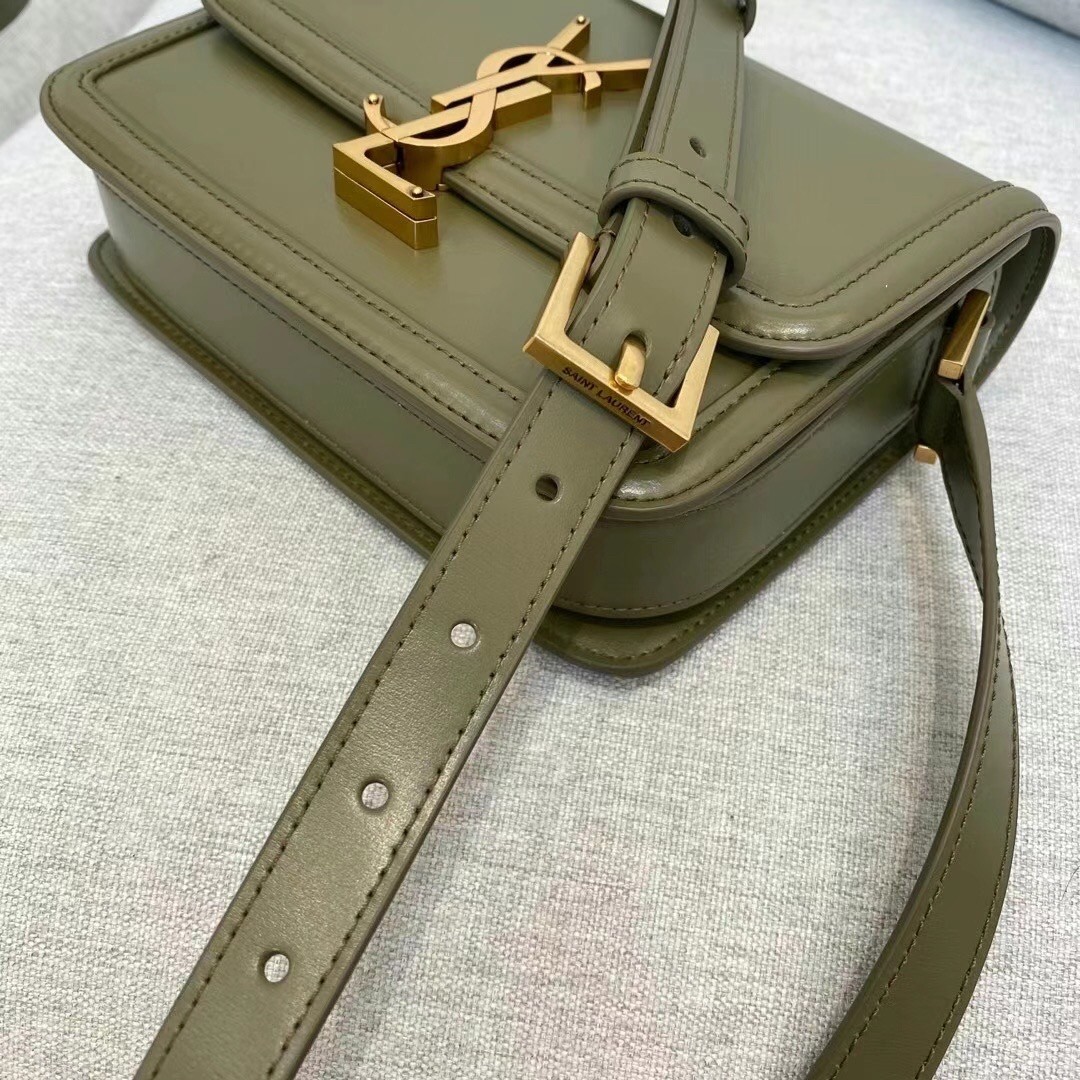 Sa**t Lau*nt solferino small bag in khaki calfskin