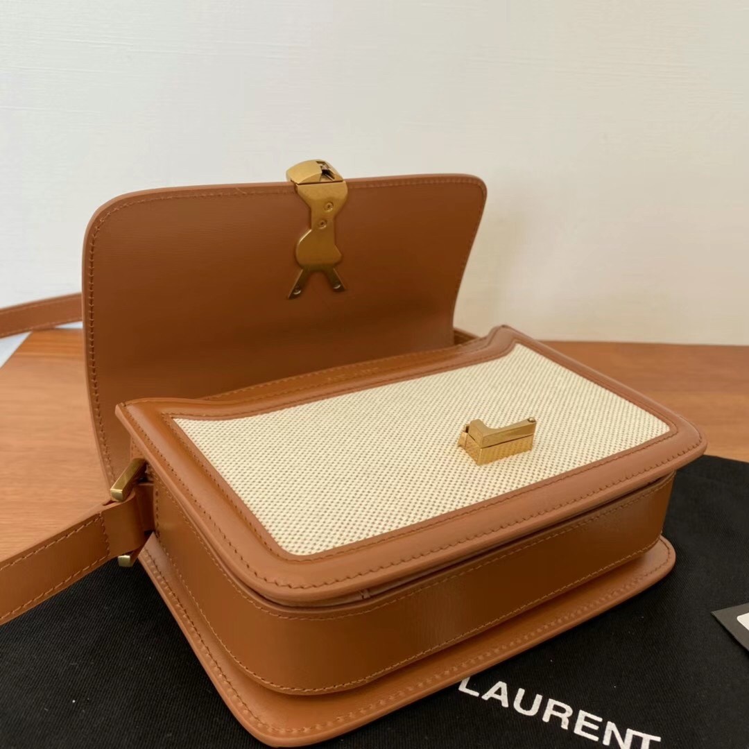 Sa**t Lau*nt solferino small bag in canvas with calfskin