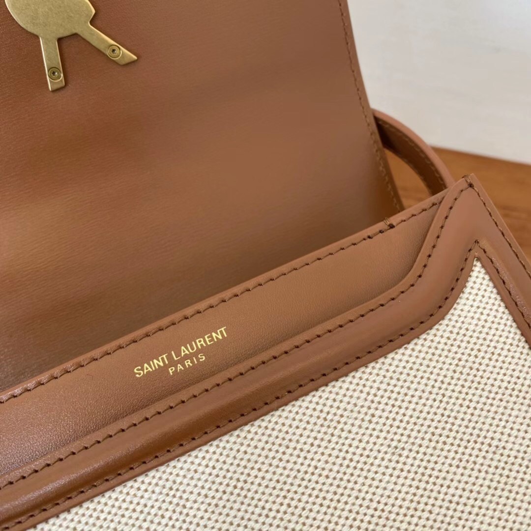 Sa**t Lau*nt solferino small bag in canvas with calfskin