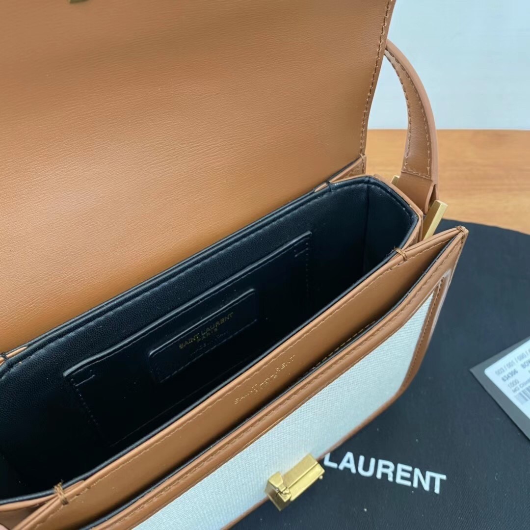 Sa**t Lau*nt solferino small bag in canvas with calfskin