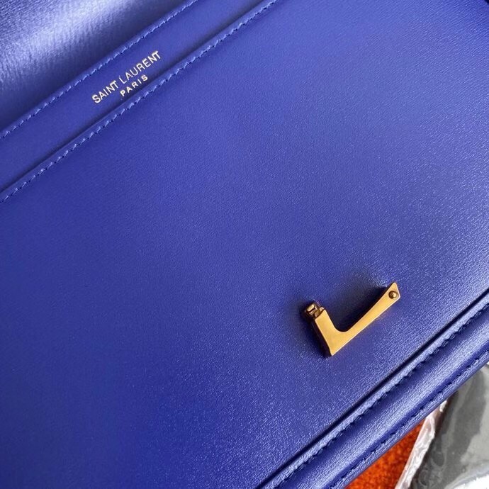 Sa**t Lau*nt solferino medium bag in blue box calfskin