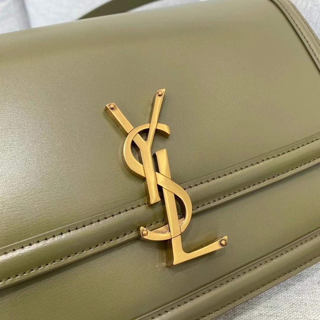 Sa**t Lau*nt solferino medium bag in khaki calfskin