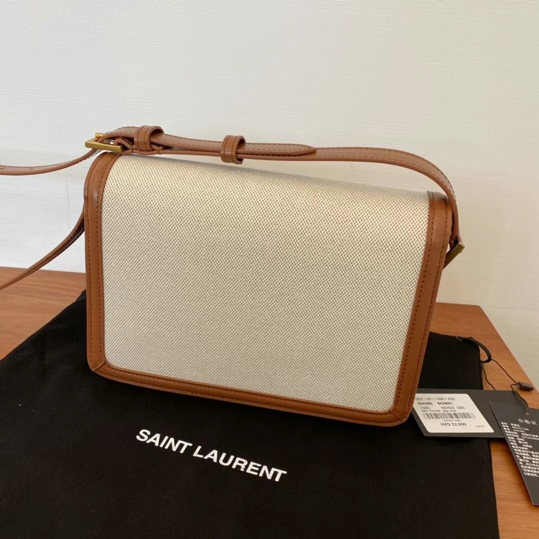 Sa**t Lau*nt solferino medium bag in canvas with calfskin