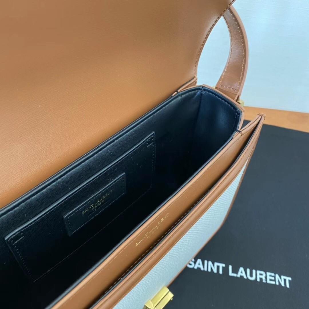 Sa**t Lau*nt solferino medium bag in canvas with calfskin