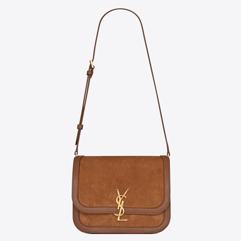 Sa**t Lau*nt solferino medium soft bag in brown suede