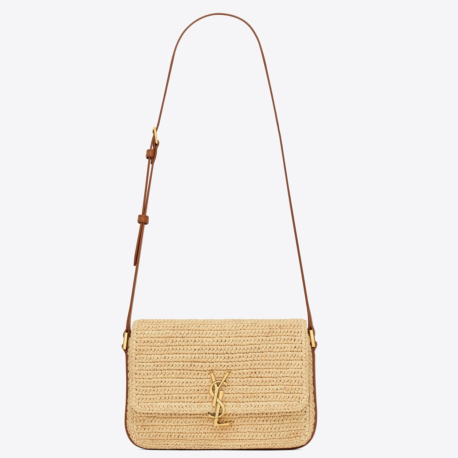 Sa**t Lau*nt medium solferino bag in naturel raffia