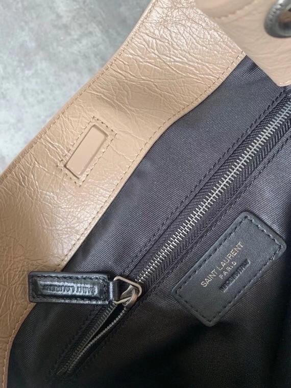 Sa**t Lau*nt medium niki shopping bag in sand leather
