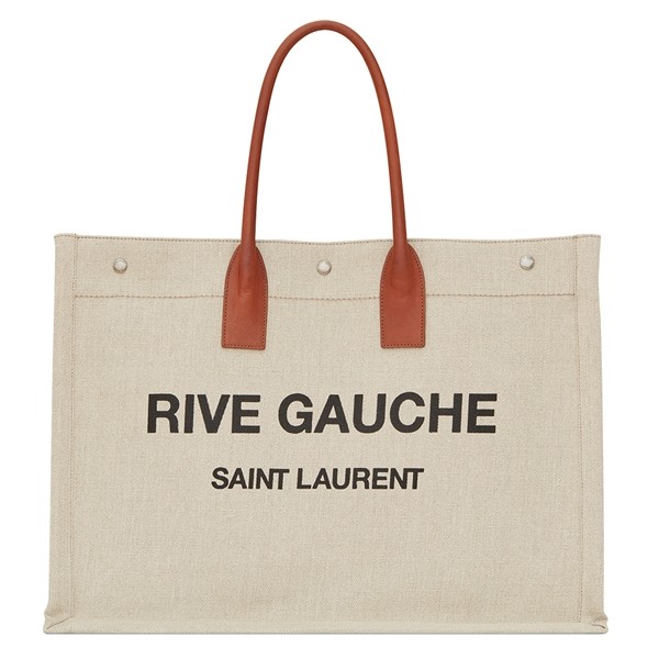 Sa**t Lau*nt rive gauche tote bag with tan handle