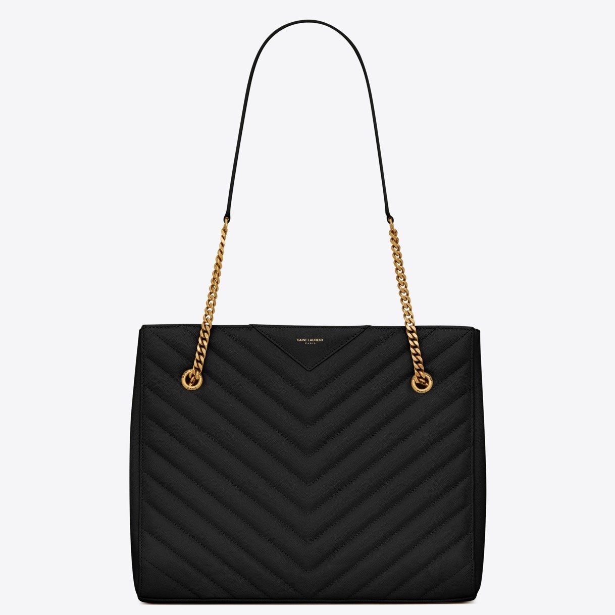 Sa**t Lau*nt small tribeca shopping bag in black leather