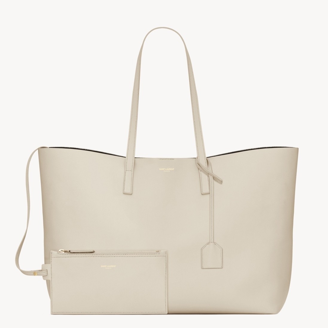 Sa**t Lau*nt shopping tote bag in white leather